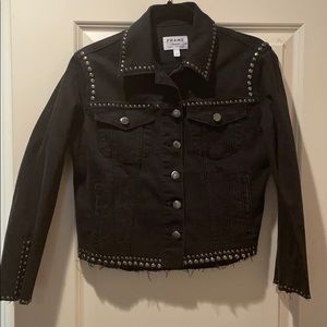 Studded black denim jacket